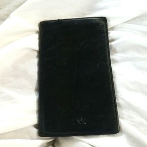 Vintage black leather long wallet by Bosca
